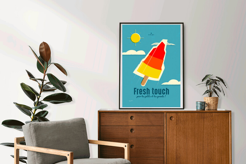 Affiche Vintage Glace Fusée