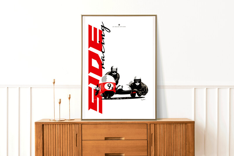 Affiche Moto Side-Car BMW