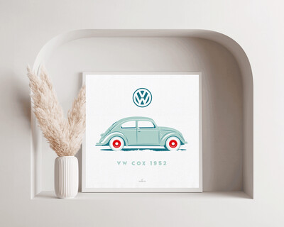 Affiche Volkswagen Cox Verte