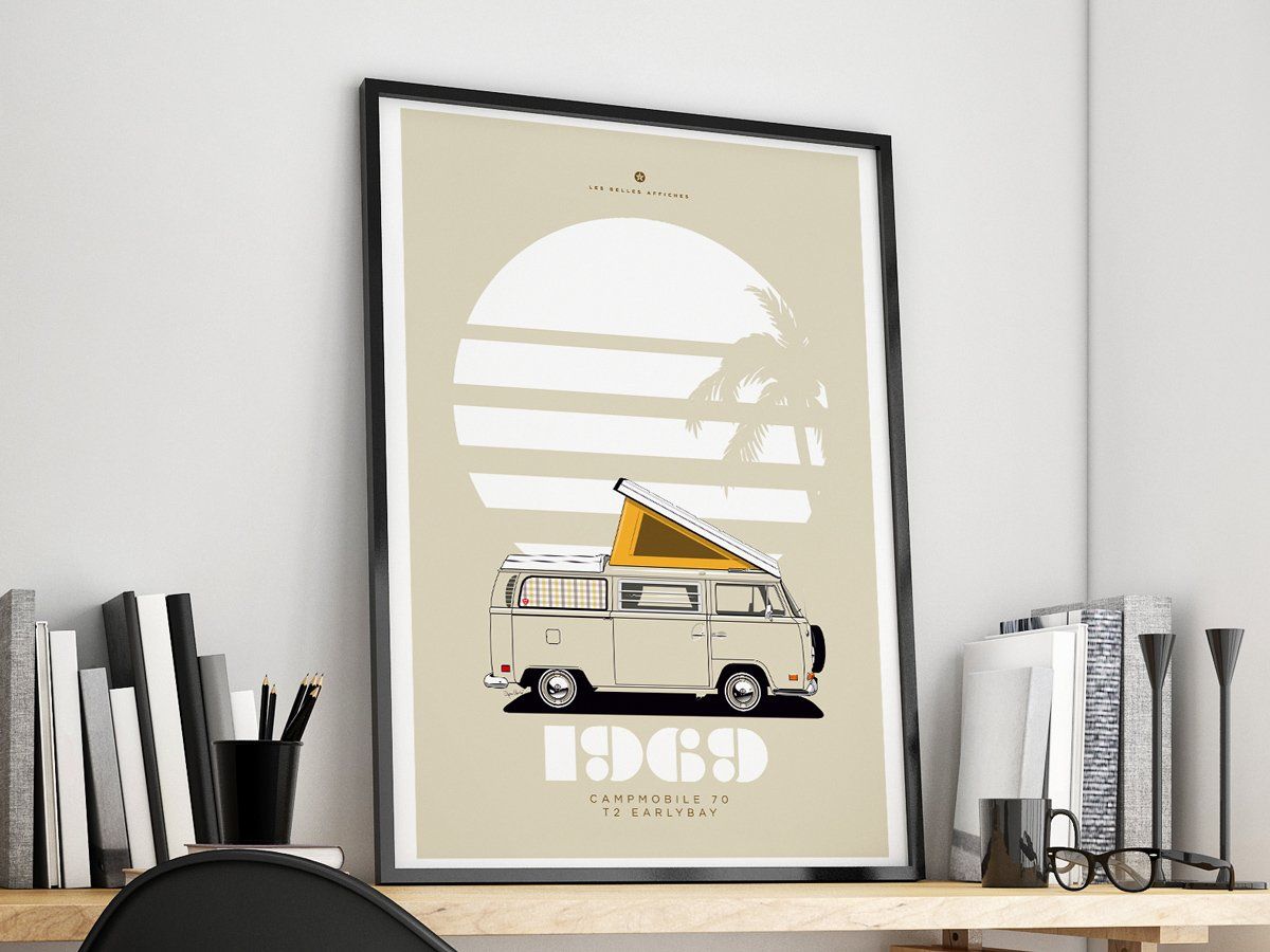 Affiche A4 Combi Volkswagen 1969