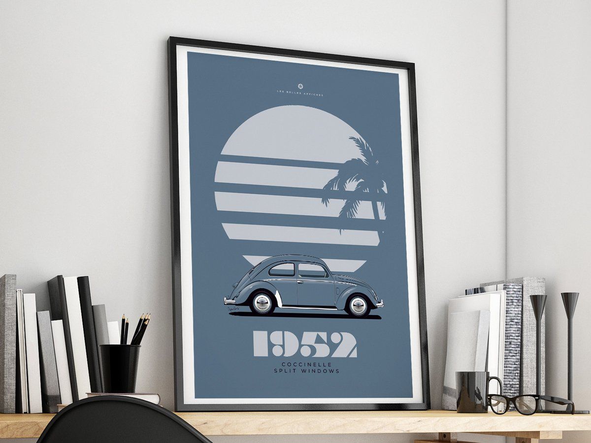 Affiche A4 Coccinelle Volkswagen 1952
