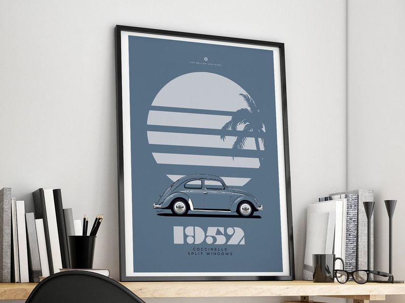 Affiche A4 Coccinelle Volkswagen 1952