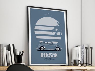 Affiche A4 Coccinelle Volkswagen 1952