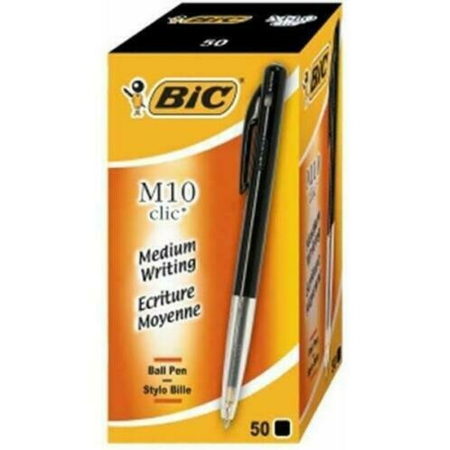 Bic M10 balpen medium, zwart, doos à 50 stuks