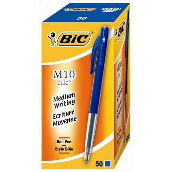 Bic M10 balpen medium, blauw, doos à 50 stuks