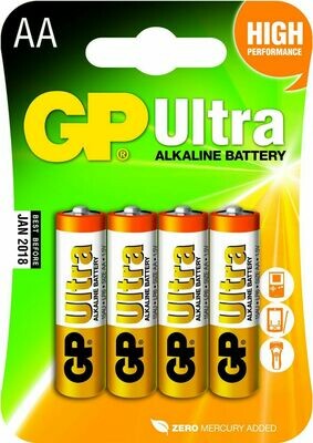 GP Ultra Plus Alkaline AA Mignon penlite, blister 4