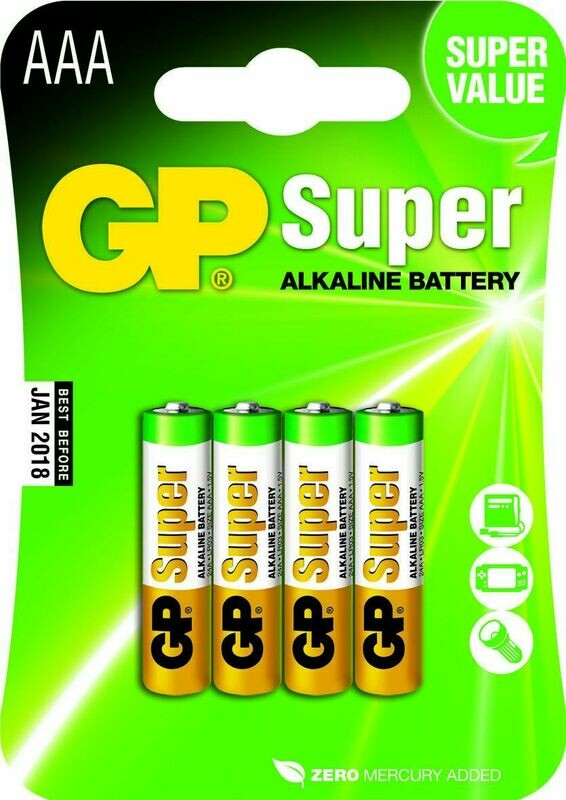 gp super alkaline aaa micro penlite blister 4