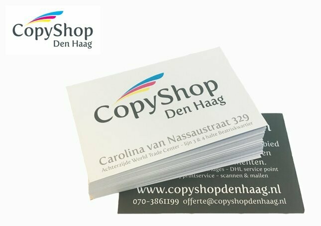 500 visitekaartjes standaard 400 grams dubbelzijdig full colour