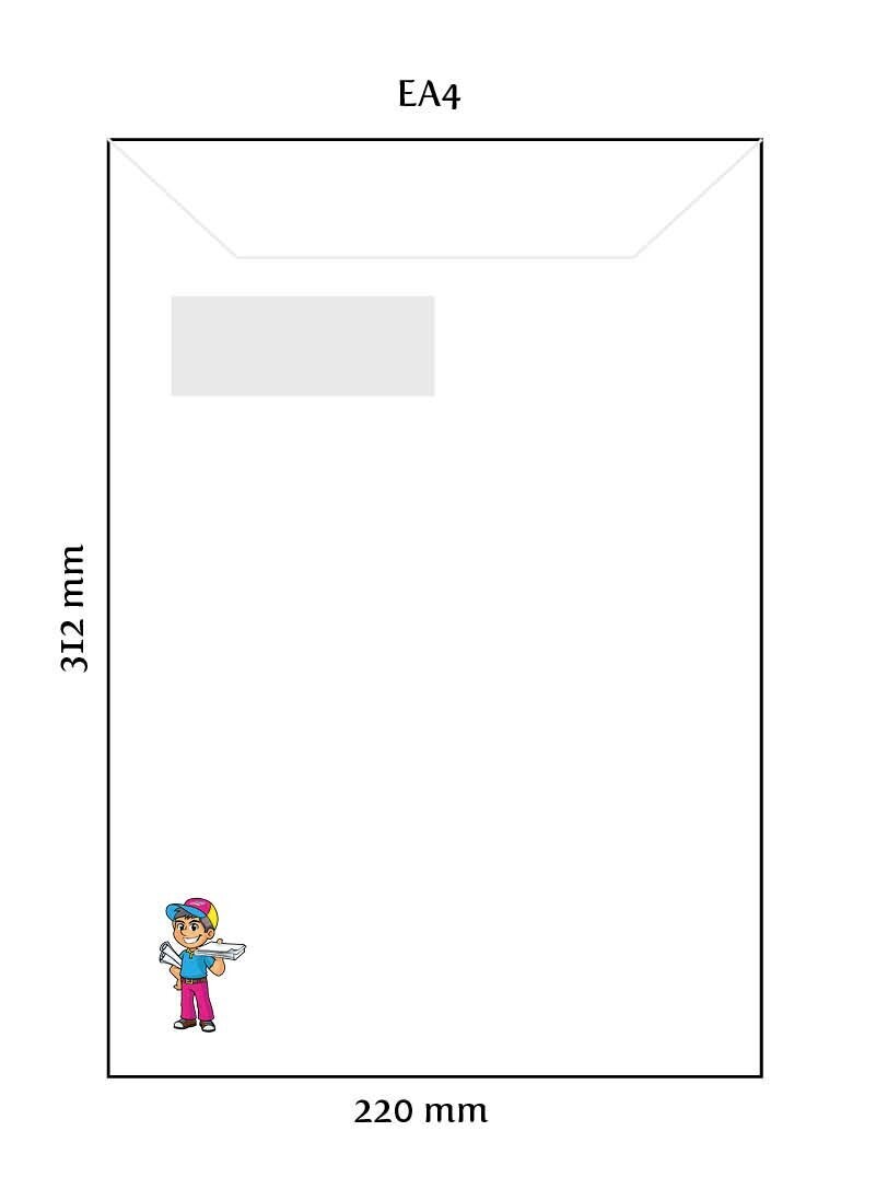 5000 Bedrukte enveloppen EA4 (220x312mm) venster links