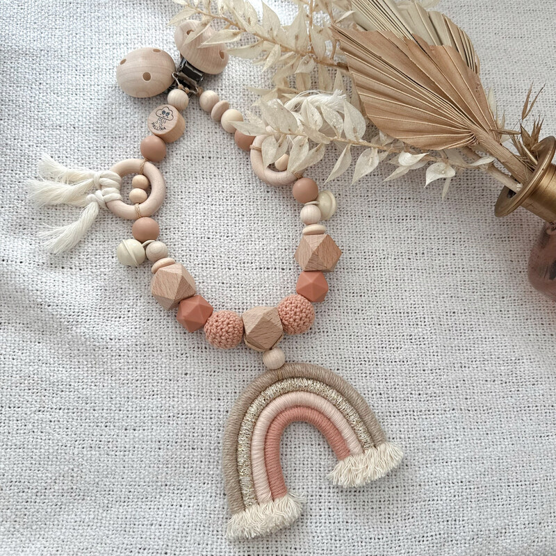 Boho Kinderwagenkette Sparkle Nude