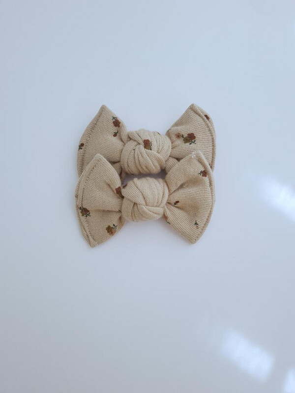 Hairclip Set Beige Floral
