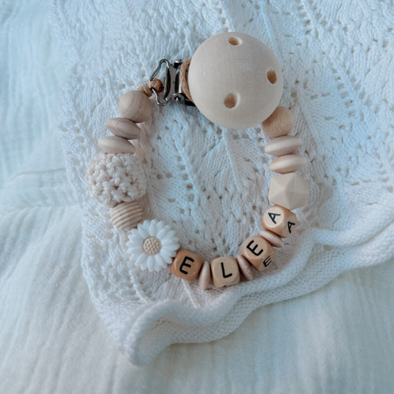 Schnullerkette Daisy White