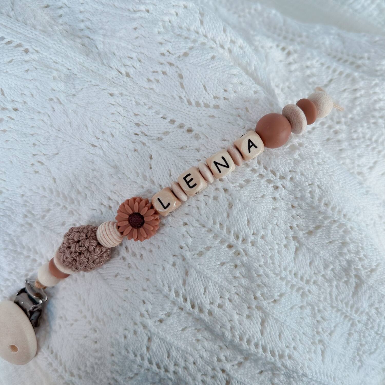 Schnullerkette Daisy Choco