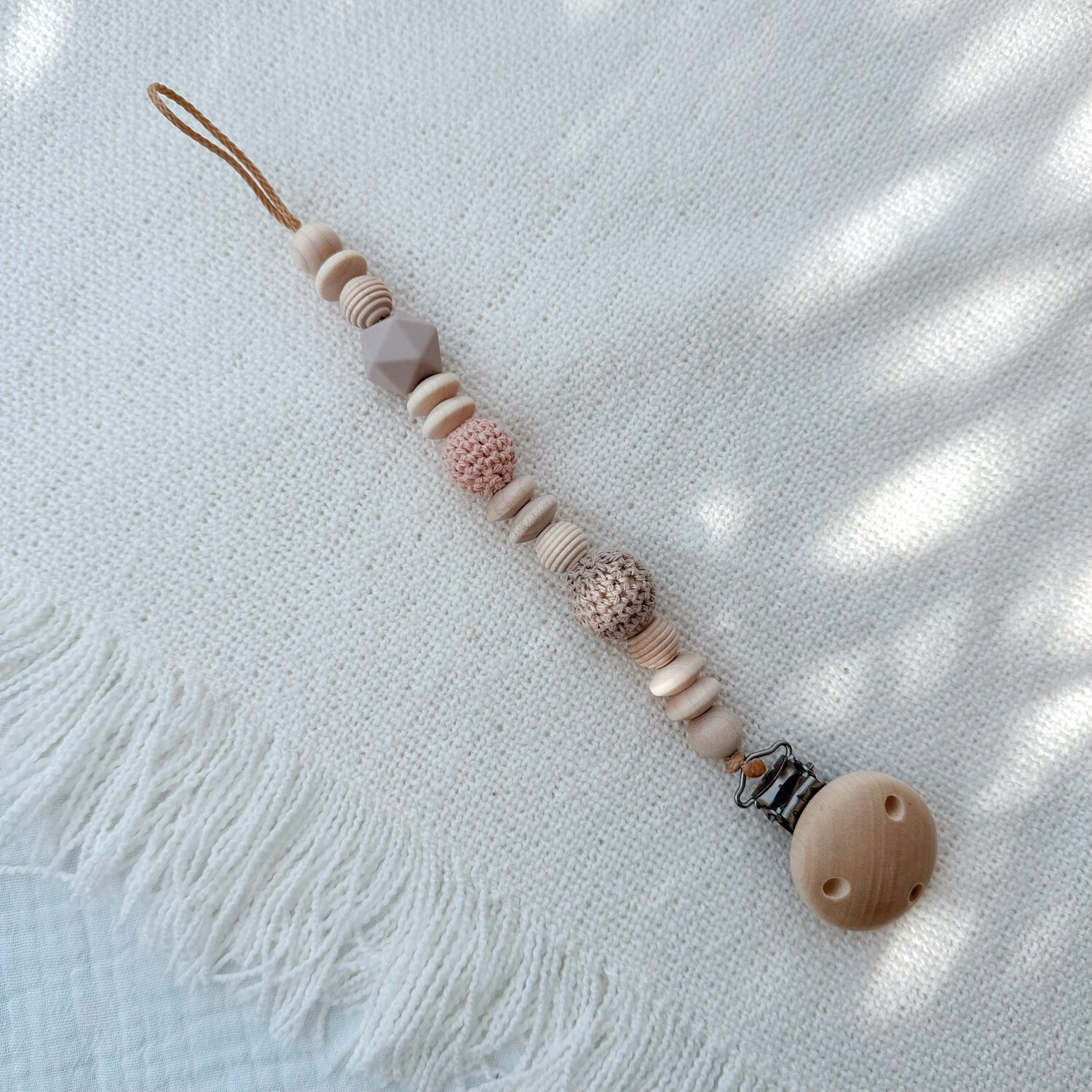 Schnullerkette Blush &amp; Taupe