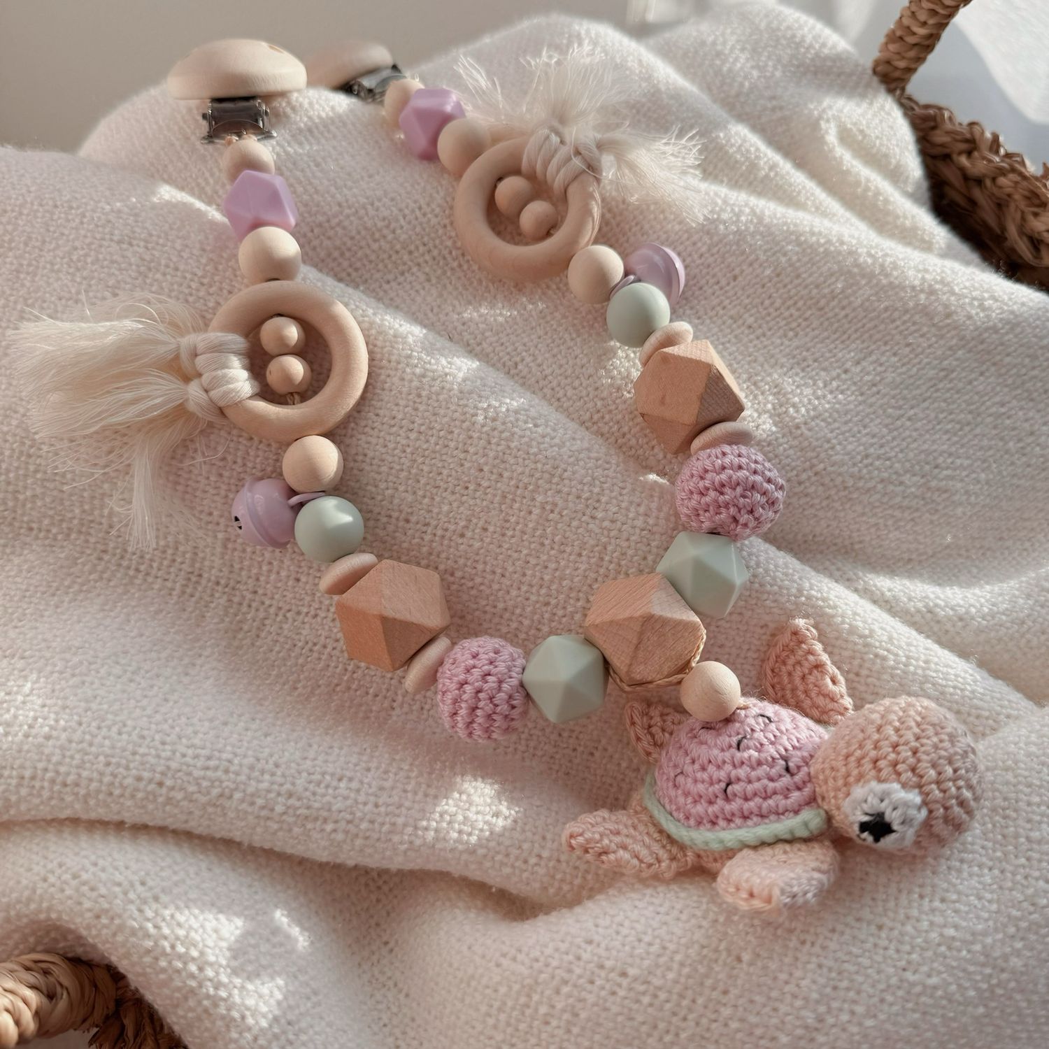 Boho Kinderwagenkette Turtle „Watermelon“