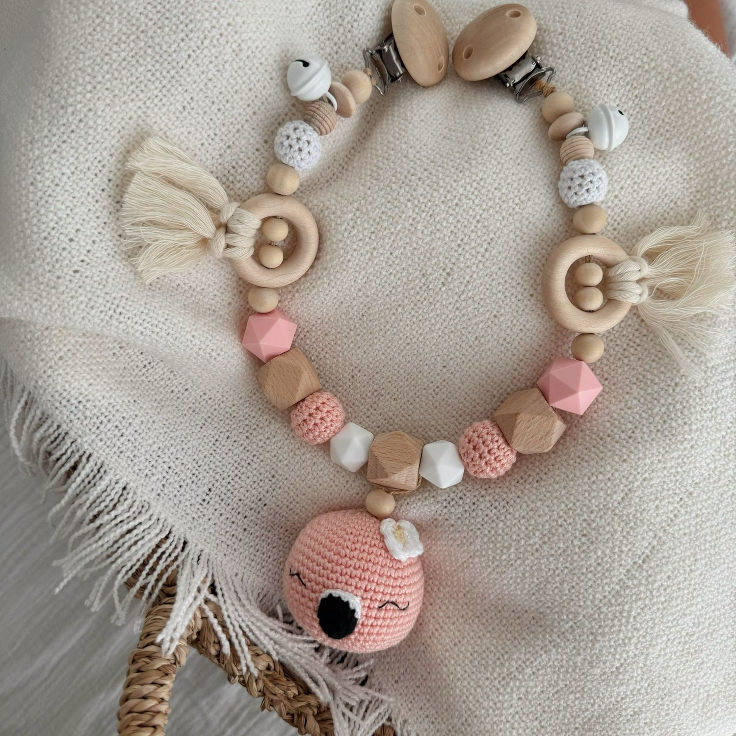 Boho Kinderwagenkette Flamingo