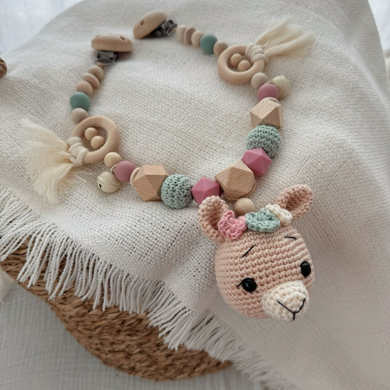 Boho Kinderwagenkette Alpaca „Blossom“