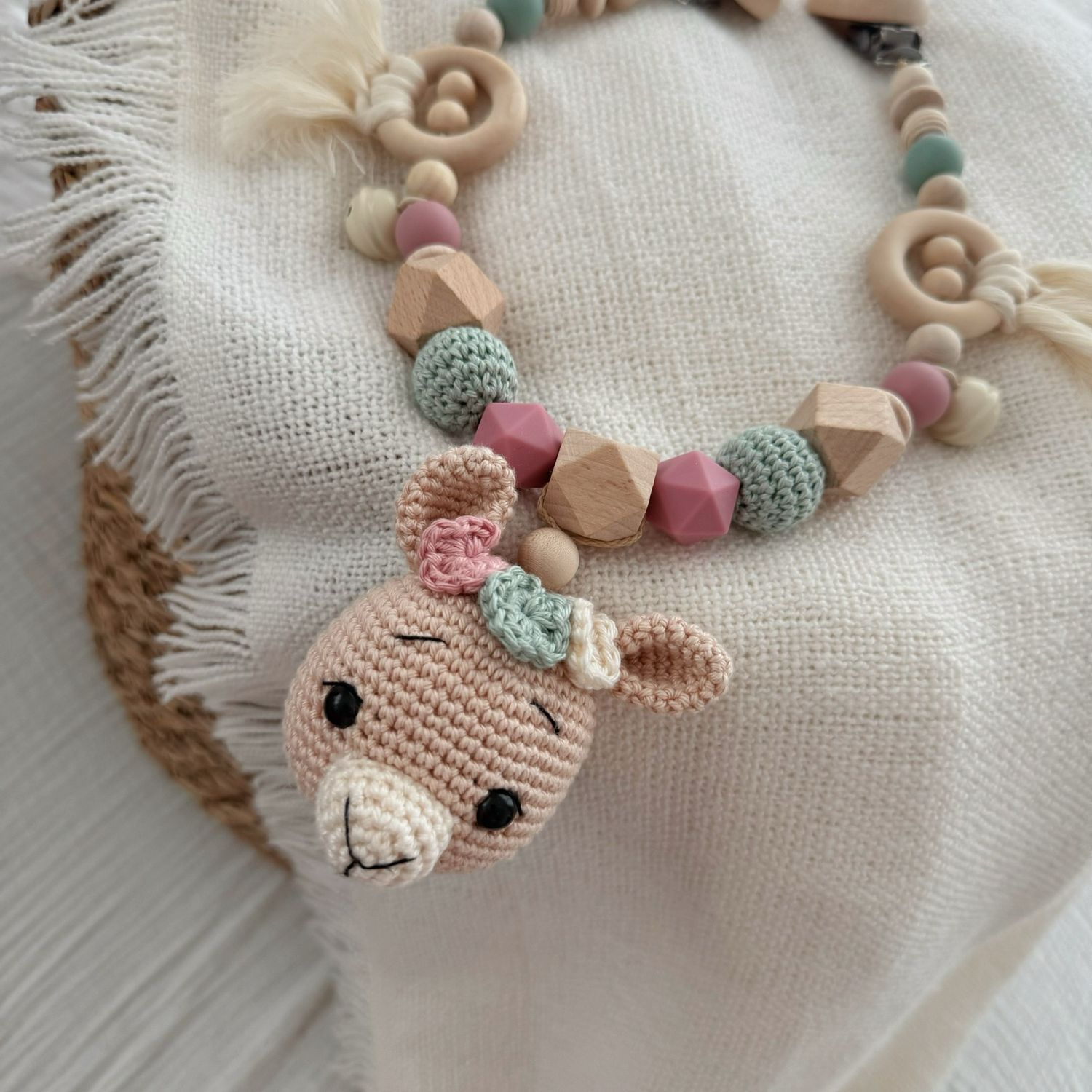 Boho Kinderwagenkette Alpaca „Blossom“