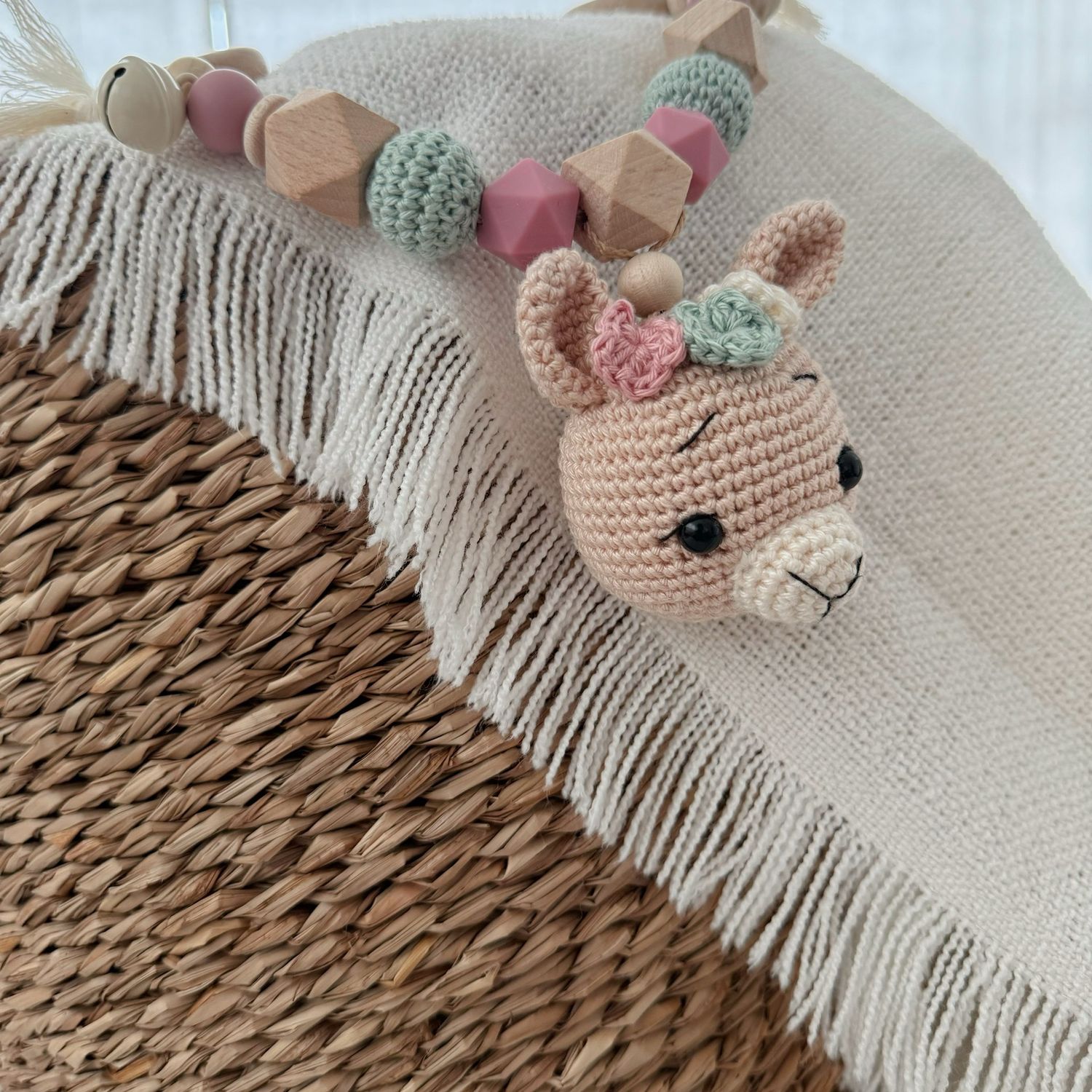 Boho Kinderwagenkette Alpaca „Blossom“