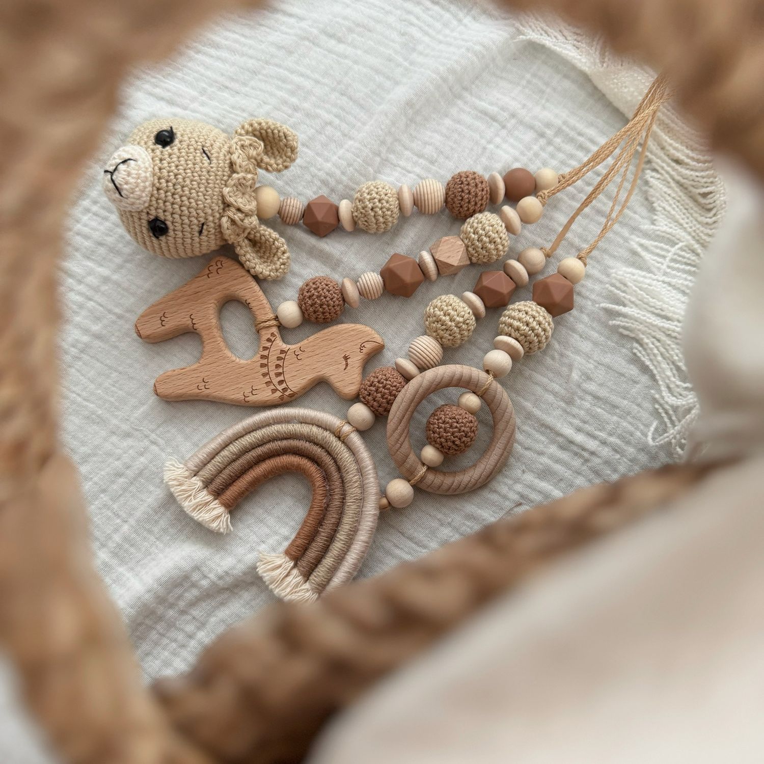 Spielbogen Anhänger Set - Alpaca „Hazelnut“