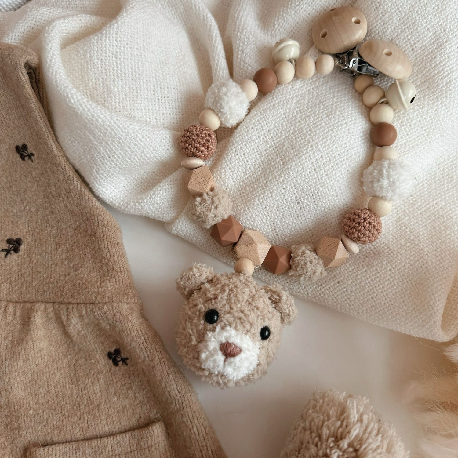 Kinderwagenkette Fluffy Teddy