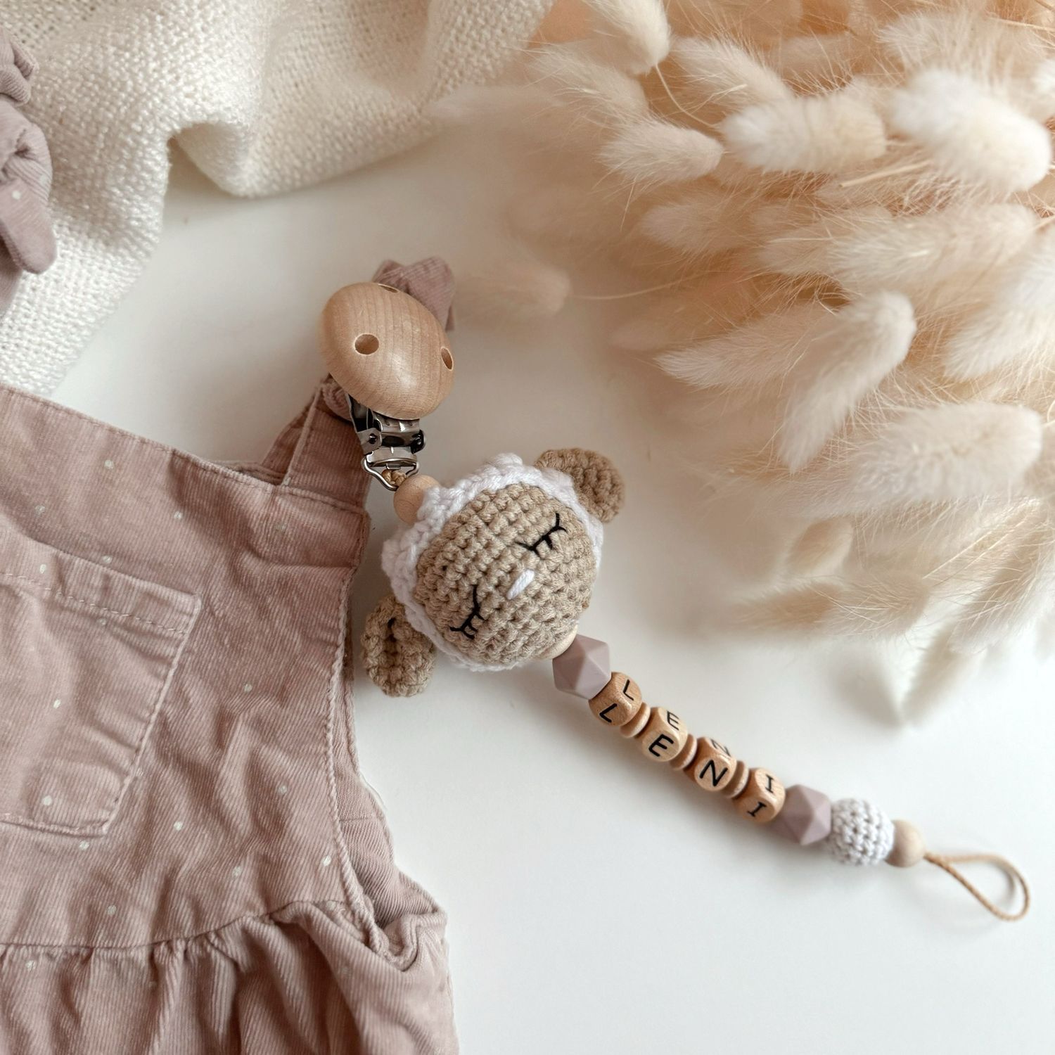 Schnullerkette Sheep Blush