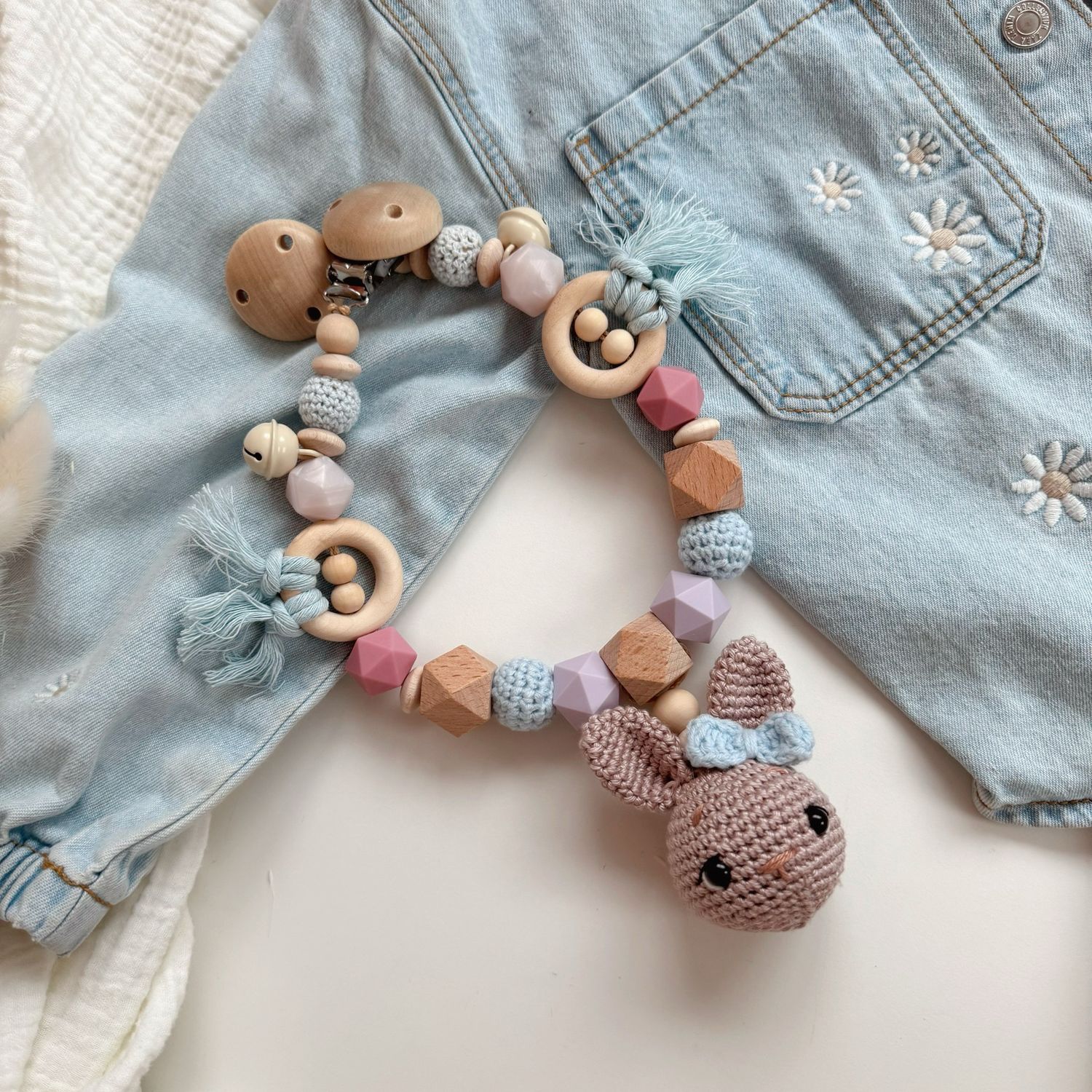 Boho Kinderwagenkette Bunny Candy