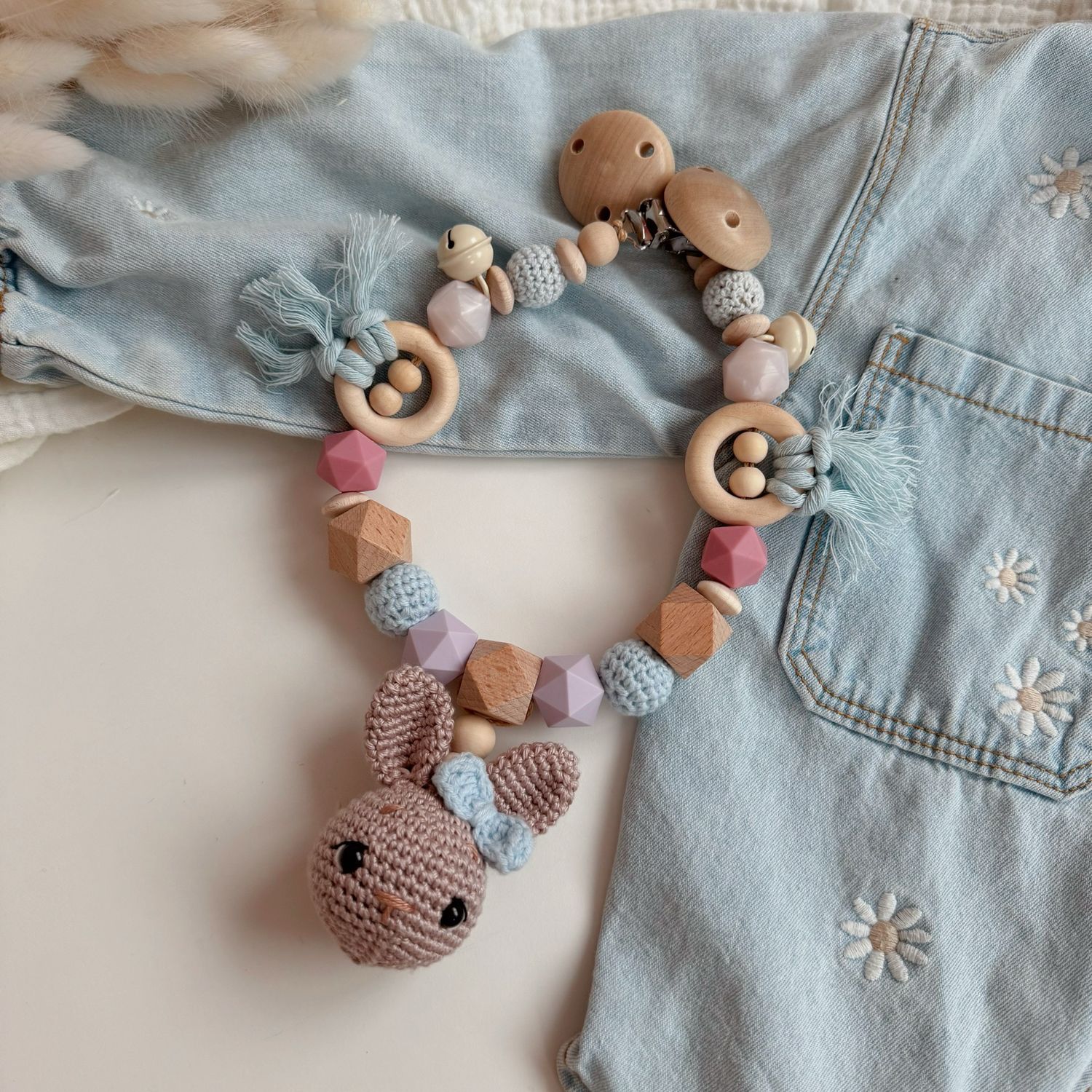 Boho Kinderwagenkette Bunny Candy