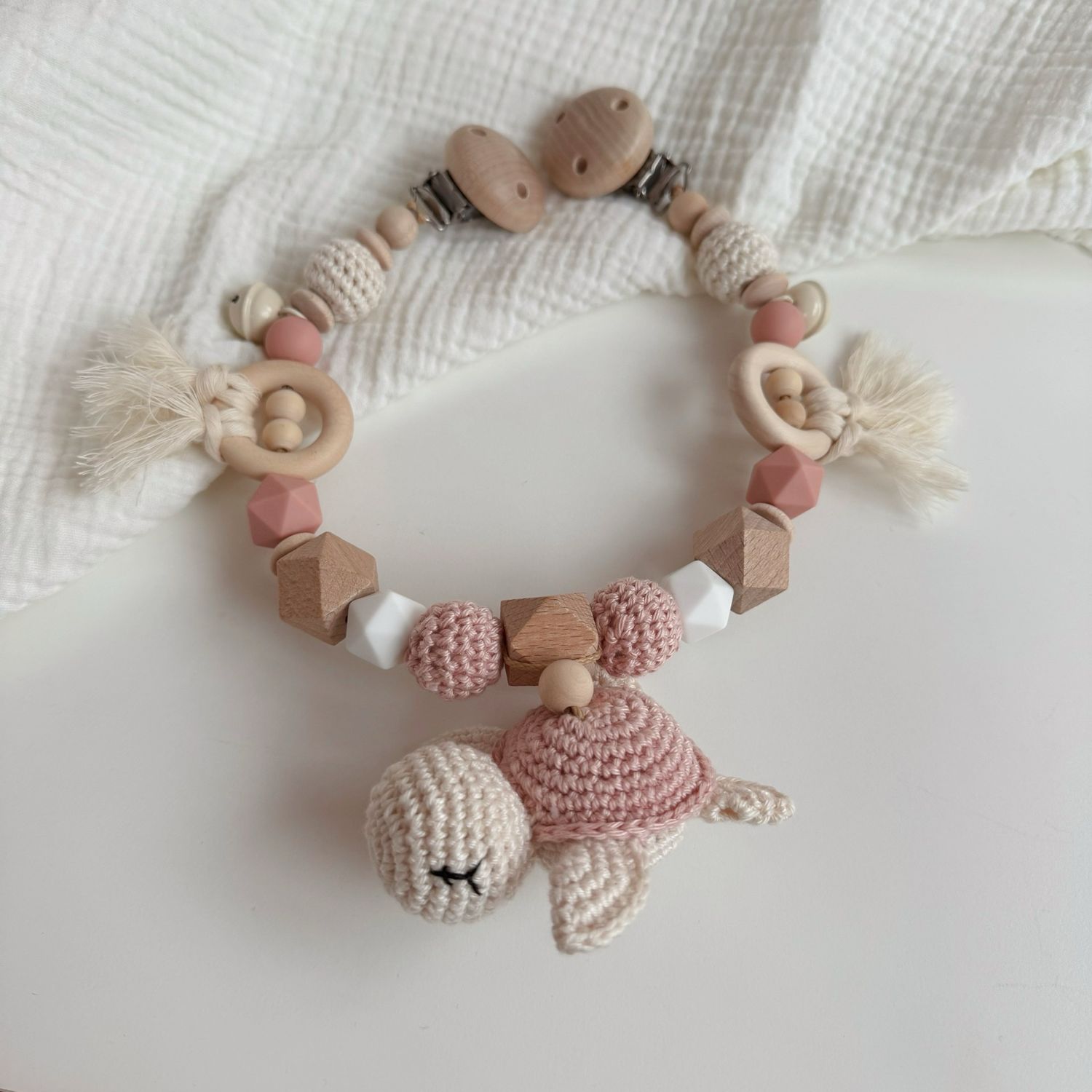 Boho Kinderwagenkette Turtle Coral