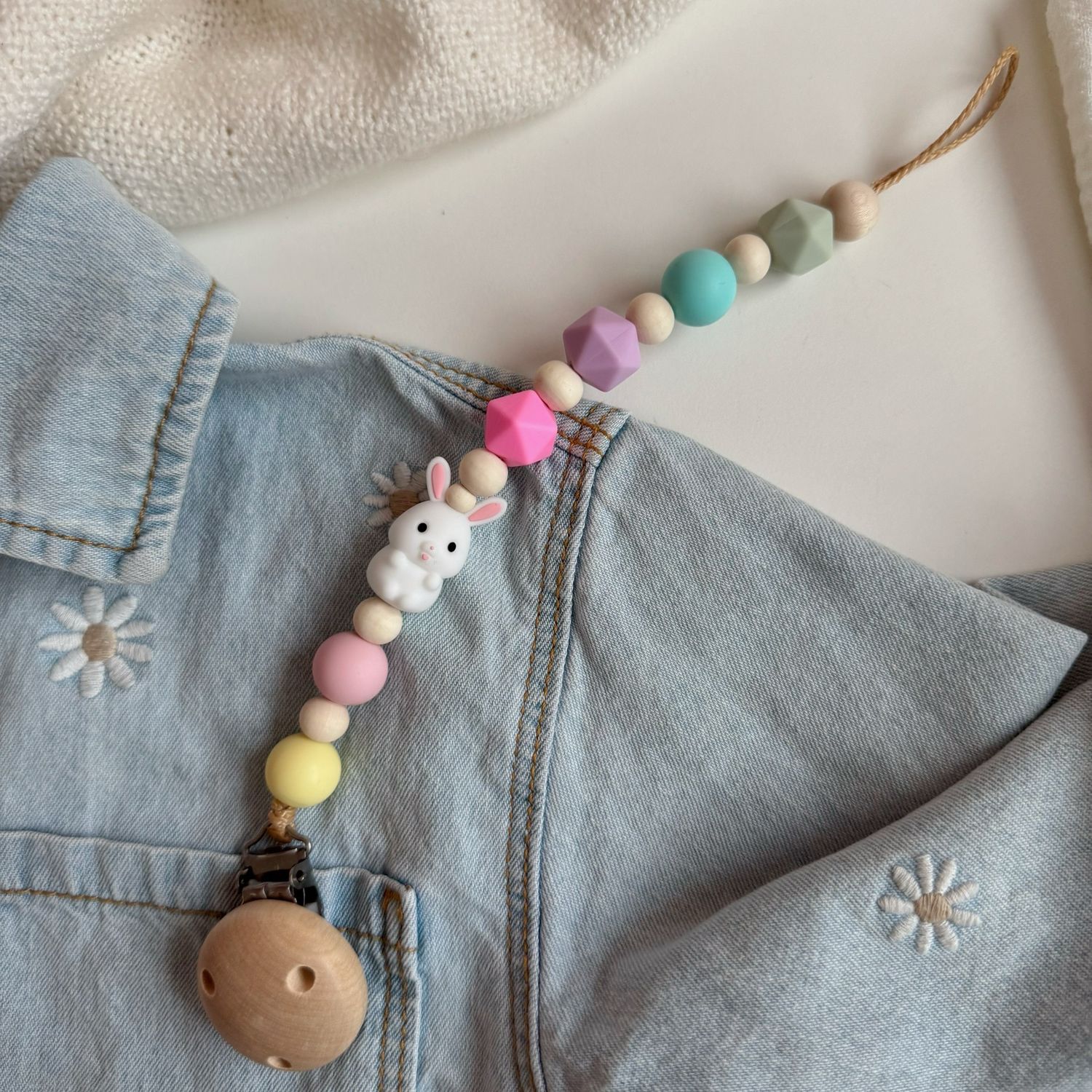 Schnullerkette Bunny Rainbow