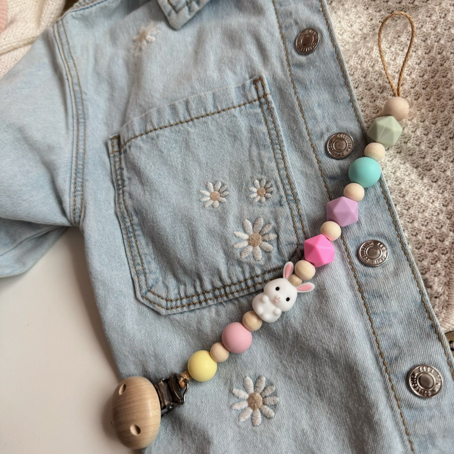 Schnullerkette Bunny Rainbow