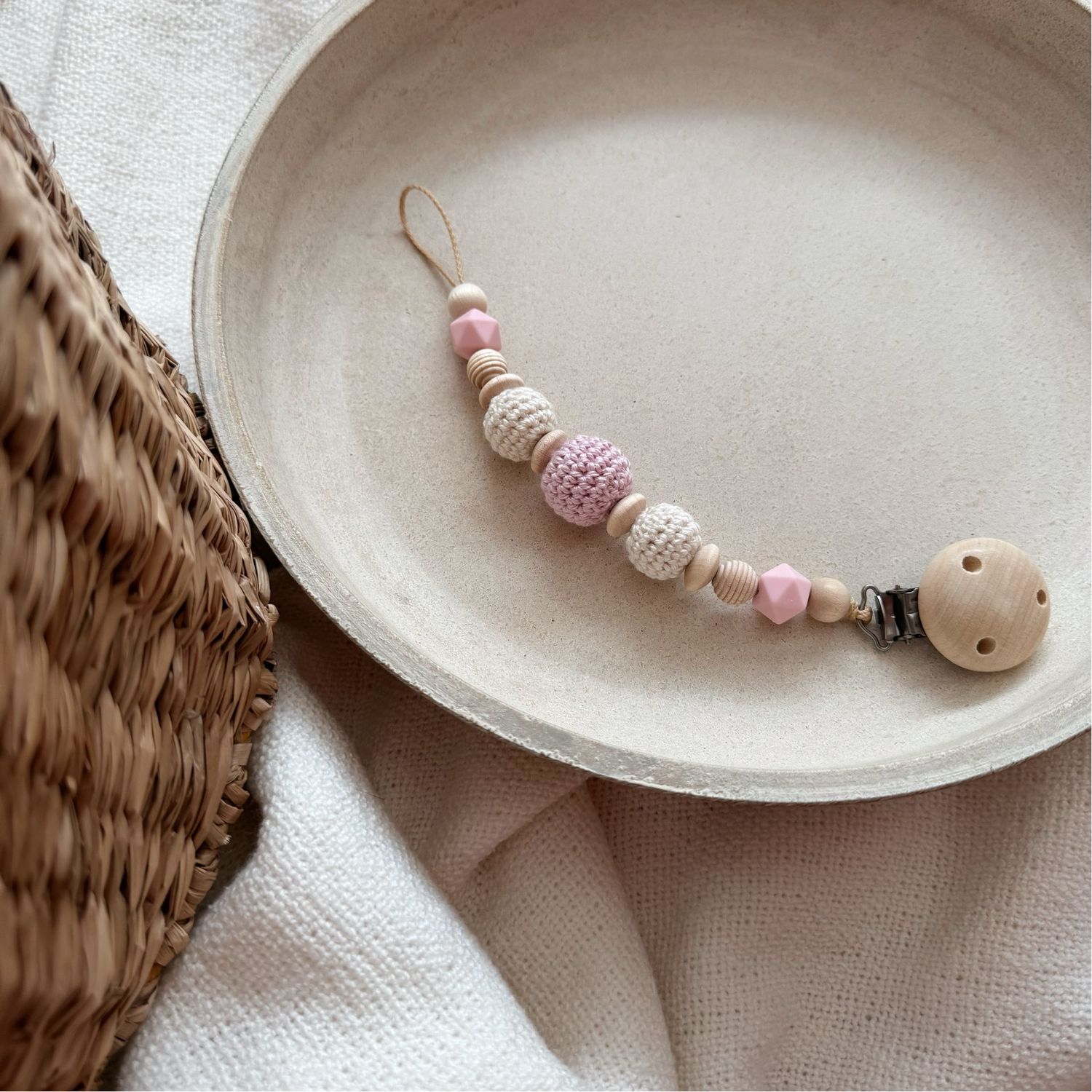 Schnullerkette Ice Cream Rosa