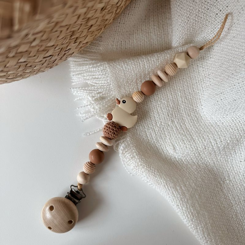 Entchen Schnullerkette hazelnut