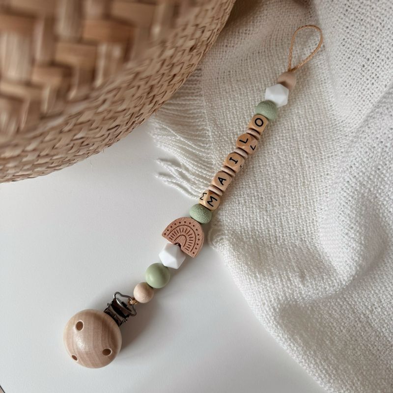 Boho Schnullerkette Pistache