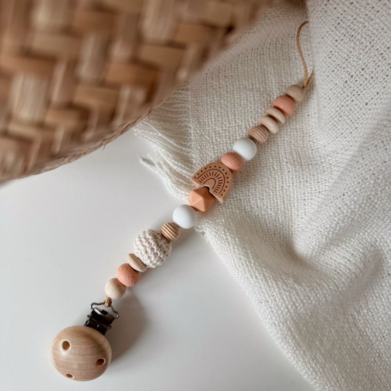 Boho Schnullerkette Peach