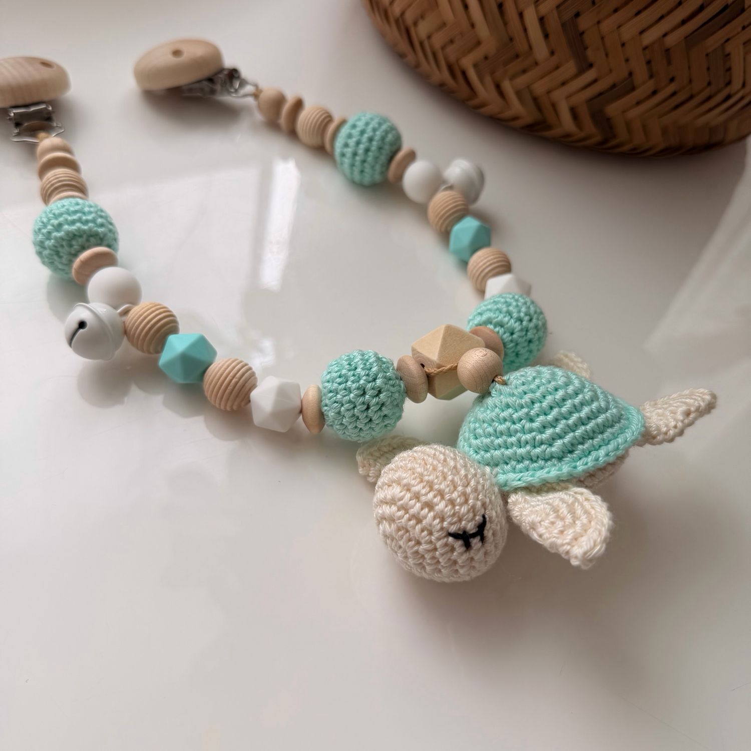 Kinderwagenkette Turtle Mint