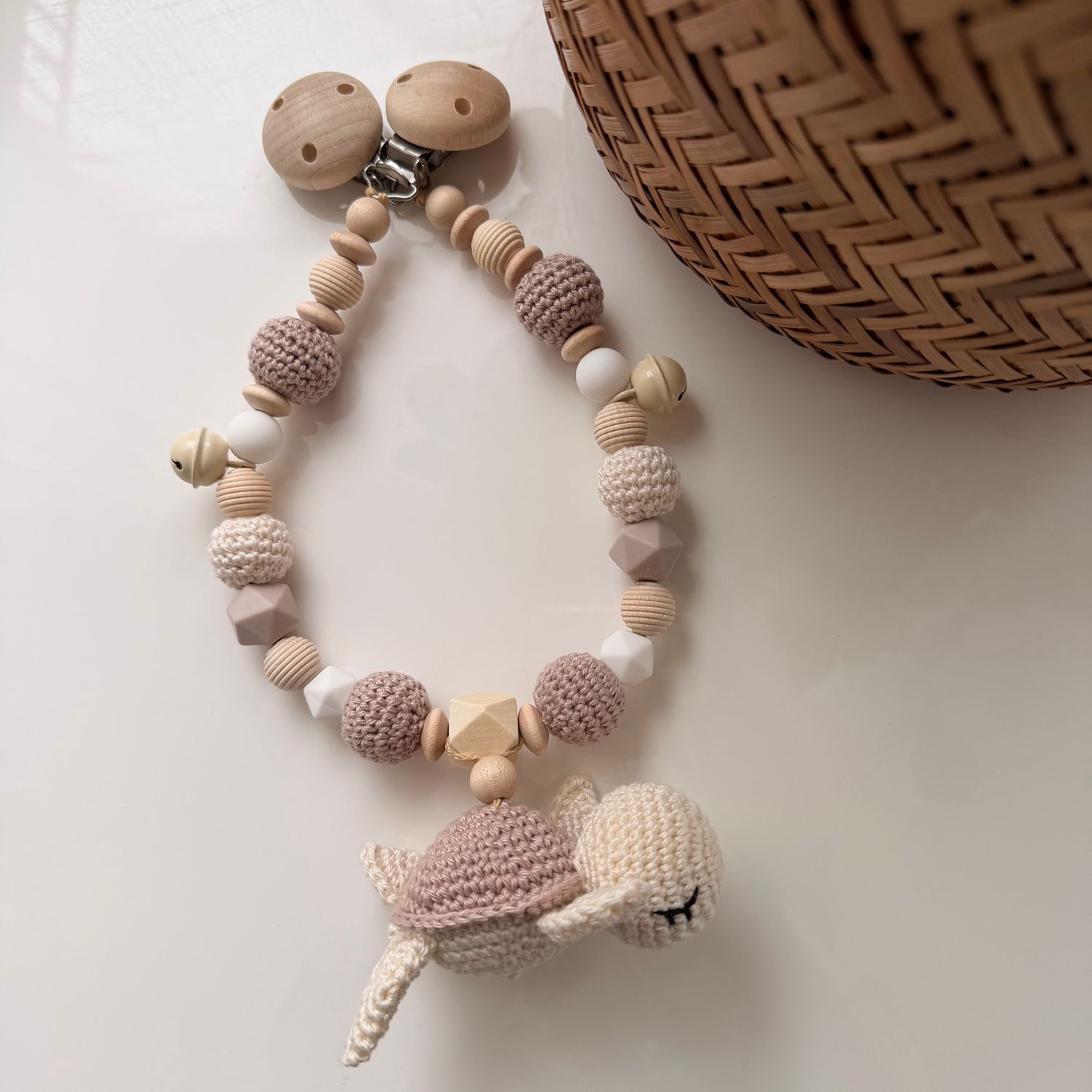 Kinderwagenkette Turtle Blush