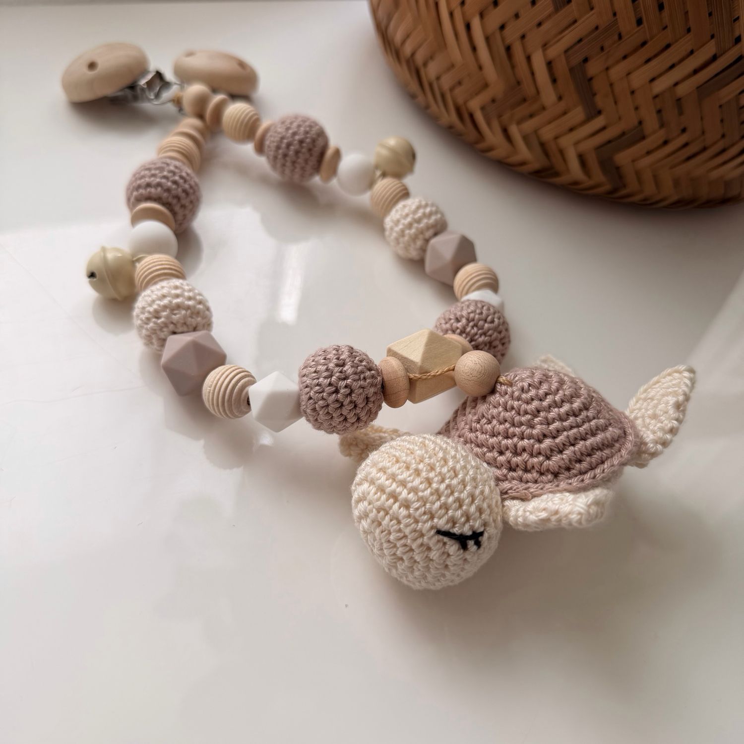 Kinderwagenkette Turtle Blush