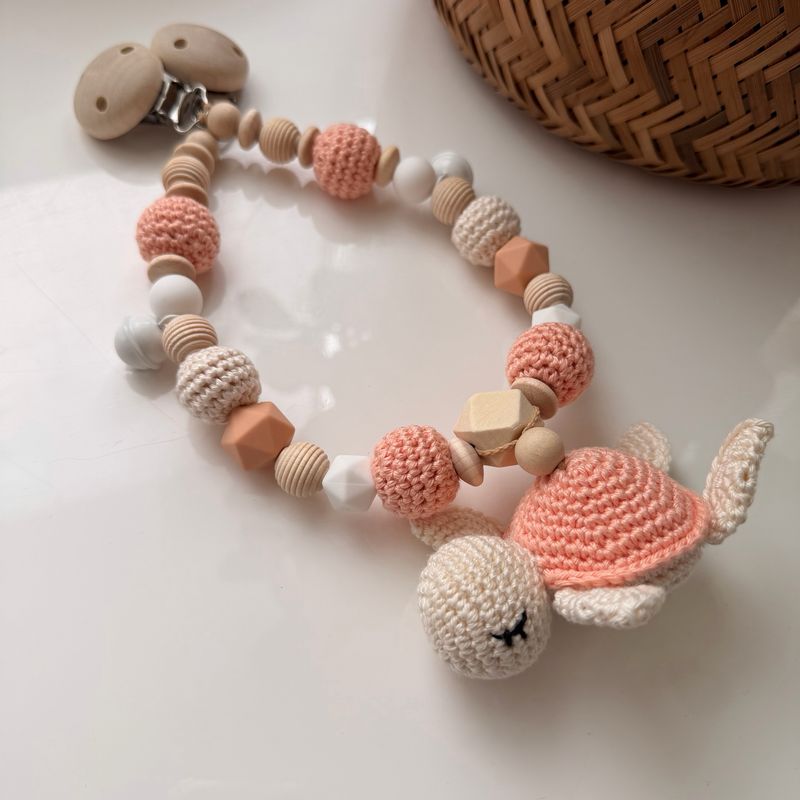 Kinderwagenkette Turtle Apricot