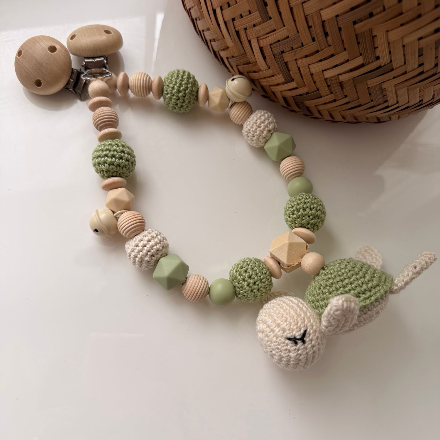 Kinderwagenkette Turtle Pistache