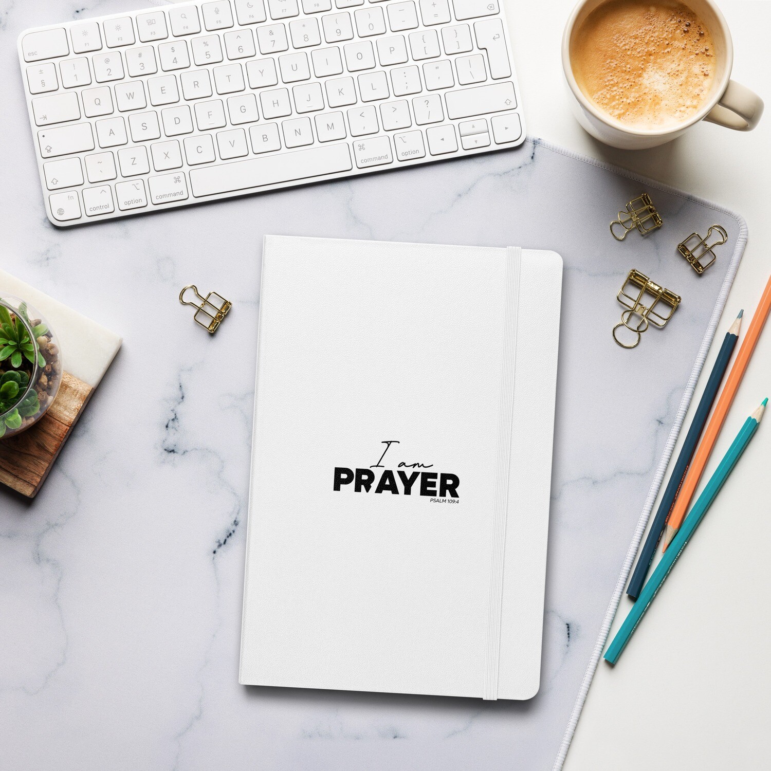 I Am PRAYER | Preimer Design Hardcover bound notebook [BLACK TEXT]