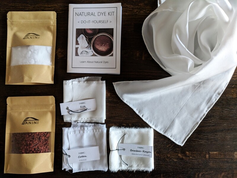 NATURAL DYE KIT - DYE-IT-YOURSELF - 100% Silk Habotai Scarf