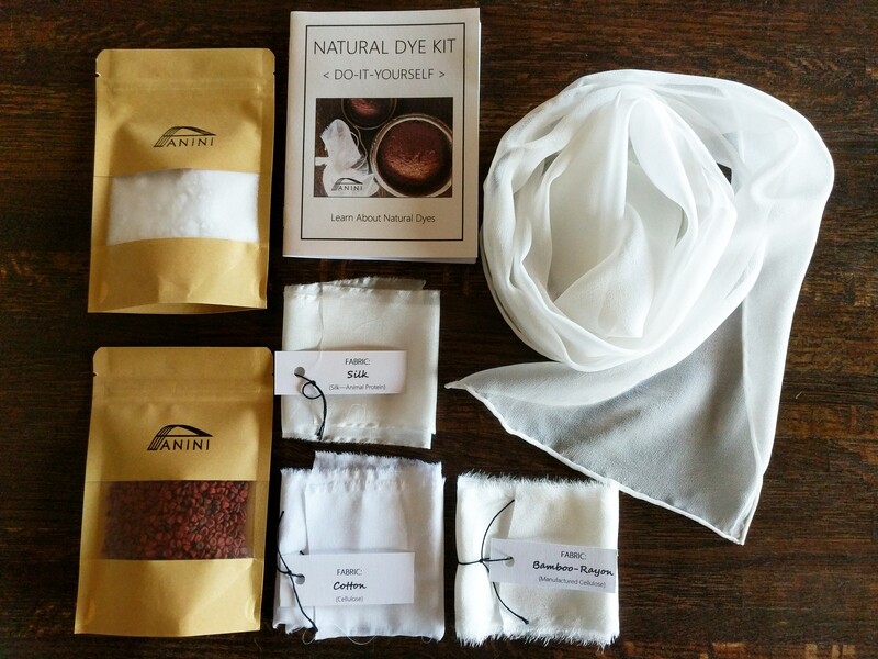 NATURAL DYE KIT - DYE-IT-YOURSELF - 100% Silk Chiffon Scarf