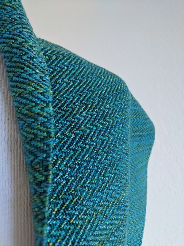 AQUA BLUE CHEVRON - HANDWOVEN