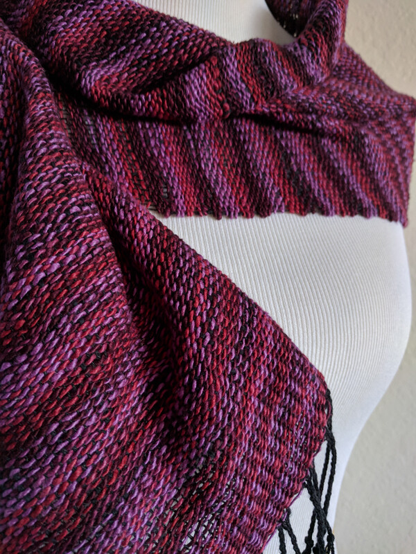 PURPLE BURGUNDY SILK - HANDWOVEN