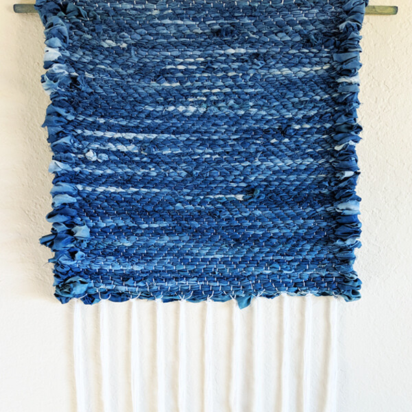 BLUE WAVES HAND-DYED WALL HANGING - RUSTIC INDIGO