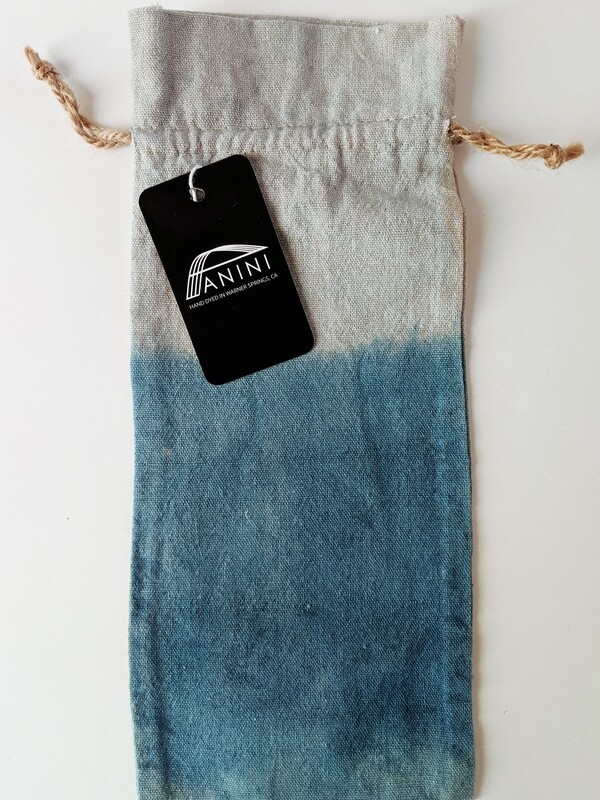 NATURAL DYE - LINEN GIFT BAG - OMBRE' INDIGO BLUE