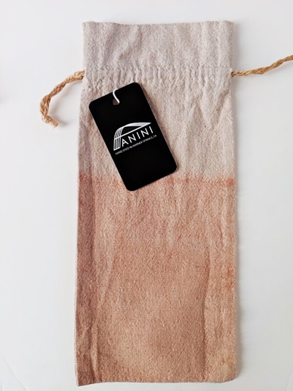 NATURAL DYE - LINEN GIFT BAG - OMBRE' RED ORANGE