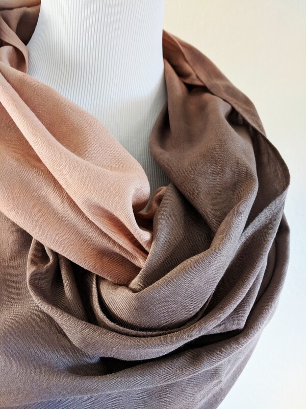 INFINITY SCARF - NATURAL DYE - CARAMEL + CHOCOLATE
