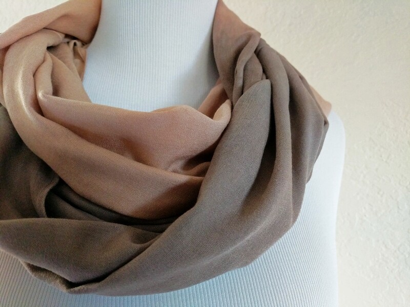 INFINITY SCARF - NATURAL DYE - CARAMEL + CHOCOLATE
